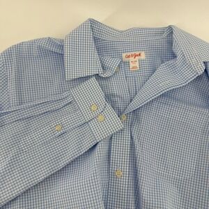 Cat & Jack Boys‎ XL 14 Blue Gingham Button Down Long Sleeve Dress Shirt